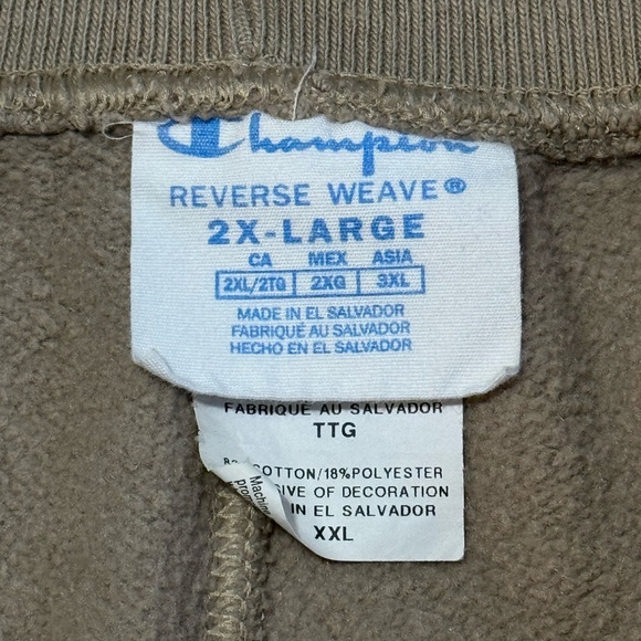 Champion Tan Reverse Weave Sweatpants Men’s Size XXL Elastic Waist Drawstring - Picture 3 of 8